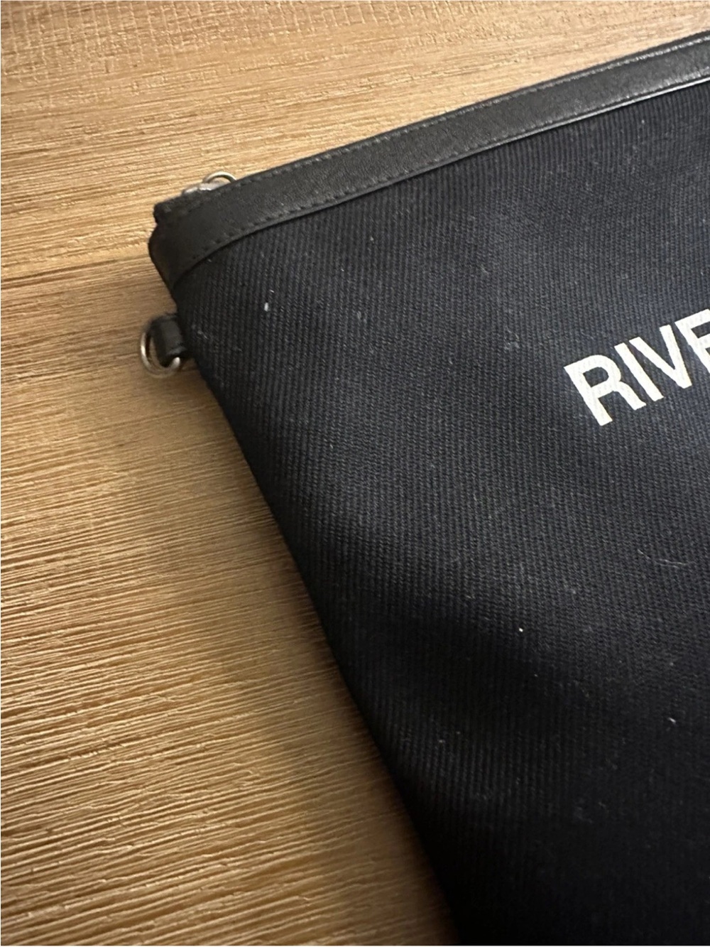 Saint Laurent Black Rive Gauche Canvas Toiletry Pouch - Picture 2 of 3
